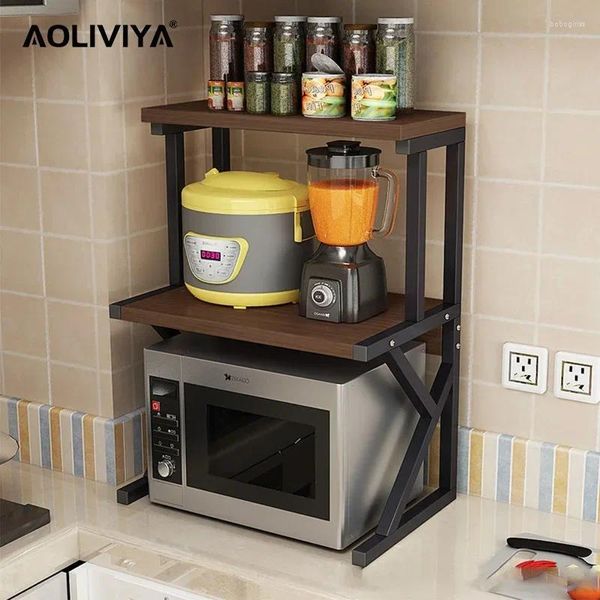 Storage de cuisine SH Aoliviya Rack Microwave Four Shelf Countertop Multi-couche Assaisonnement Rice Cuideur Organisateur