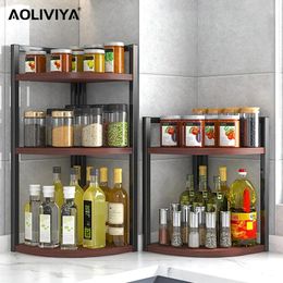 Storage de cuisine Sh Aoliviya Rack Saseroning Corner Bottle COMPTOPER MULTIQUEUR TRANGULAIRE