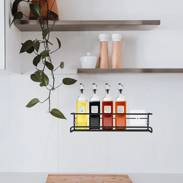 Cuisine de rangement étagère Spice Rack Organisateur Moup de mur Assaisonnement Bottle Épices Épices suspendues en métal simple décoratif