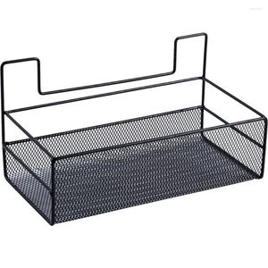 Estante de almacenamiento para cocina, organizador de toallas, baño, lavabo, cesta de pared, estantes para ducha, alambre negro montado en hierro