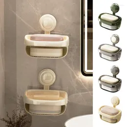 Cuisine rangement douche Double couche ventouse savon porte-éponge support Double plateau mural pour salle de bain amovible