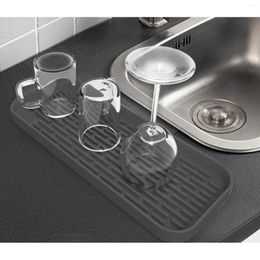 Mat de robinet en silicone de rangement de cuisine pour lavabo gardien de salle de bain Catcher d'eau sur le rack de vaisselle en acier inoxydable 27