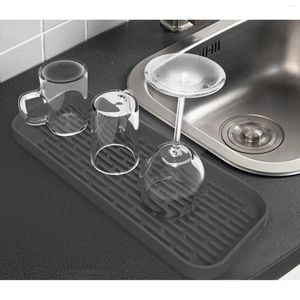 Mat de robinet en silicone de rangement de cuisine pour lavabo gardien de salle de bain Catcher d'eau sur le rack de vaisselle en acier inoxydable 27