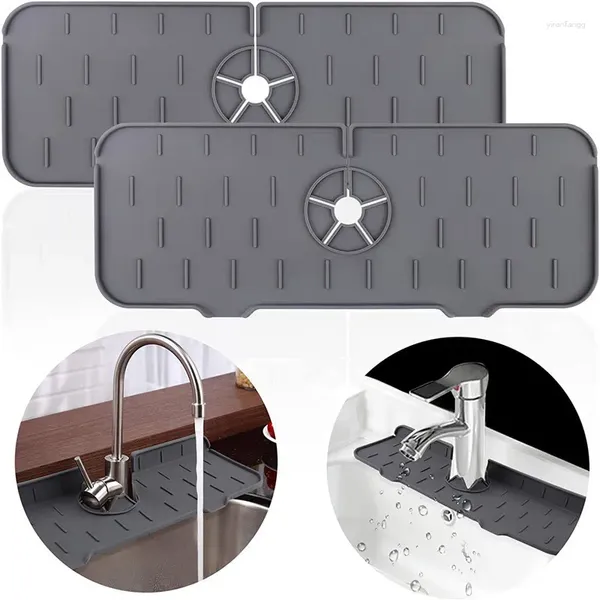 Alfombrilla de drenaje de silicona para grifo de agua, almacenamiento de cocina, Protector contra salpicaduras para fregadero, almohadilla protectora para grifo de baño, accesorios de limpieza