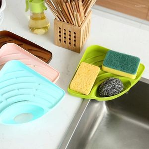 Escurridor esquinero para fregadero de cocina, estante para frutas y verduras, soporte para esponja, accesorios organizadores