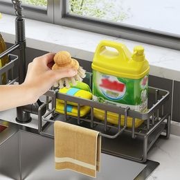 Rejilla para escurrir para fregadero, almacenamiento de cocina, esponja autodrenante, soporte para toallas, organizador, escurridor de jabón, cesta, estantes de baño para el hogar