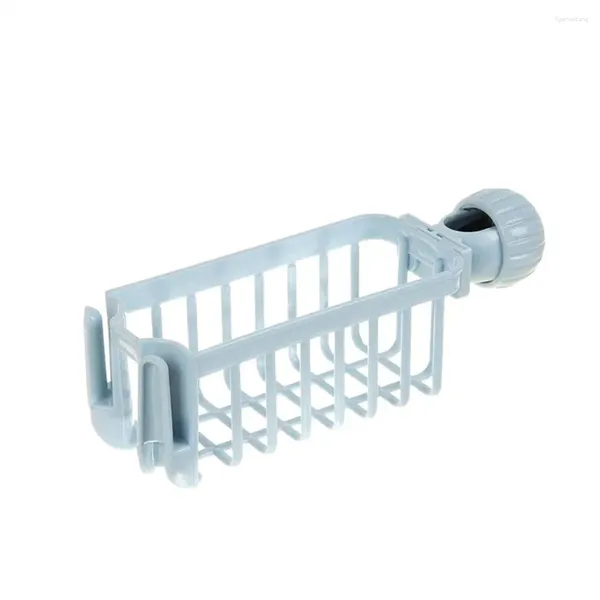 Cuisine de rangement de rangement Rack de robinet porte-éponge Plat de drainage Drain Savon Brosse Organisateur