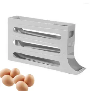 Cuisine Storage Slide Egg Box Refrigérateur Porte latérale Roulineau de qualité alimentaire Bac de porte-notes Automatique 2024