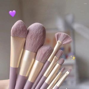 Storage de cuisine Petite brosse de maquillage de pomme de terre violet Ensemble de coiffes à cheveux doux à paupières poudre de poudre de cerceau beauté