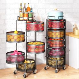 SNTD – panier de fruits et légumes, rangement de cuisine, bols avec couvercle supérieur en métal, support rotatif à 5 niveaux, chariot pour pommes de terre et oignons