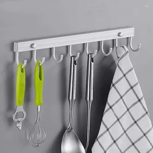 Espace de rangement de cuisine, crochet de salle de bains en aluminium, crochets amovibles, outils d'ustensiles, support étagères, organisateur mural E