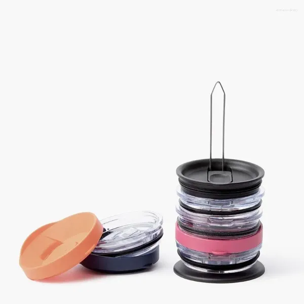 Rangement de cuisine, Design peu encombrant, organisateur de couvercle de gobelet, comptoir en métal, support pliable noir Mason