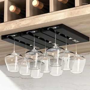 Rangement de cuisine, organisateur de verres à vin peu encombrant, support de verre Non percé, support de verres à pied à l'envers pour Bar et