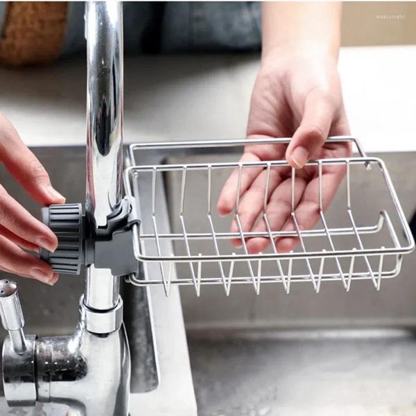 Panier de gaigneur de drainage réglable en acier inoxydable en acier inoxydable pour savon serviette à éponge à vaisselle et piscine robinet finition sh