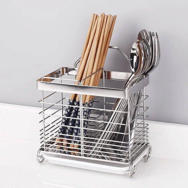 Cuisine Storage en acier inoxydable Terbsticks Cage Mur Mur Moup Perforation Scoop Scoop Rack Table Volisse ACCESSOIRES