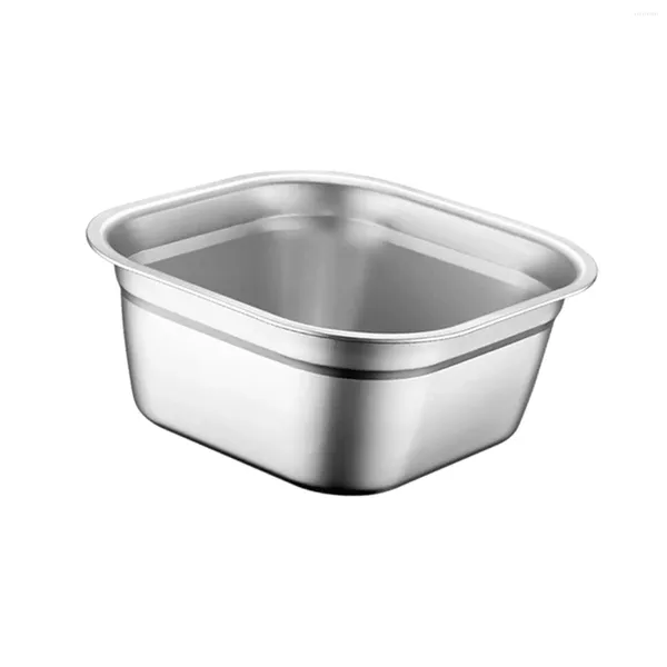 Almacenamiento de cocina, lavabo cuadrado de acero inoxidable, cesta para alimentos, recipiente para mezclar, lavado para frutas, espaguetis, verduras, cebada, uvas