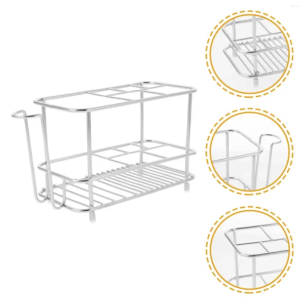 Almacenamiento de cocina Soporte de cepillo de dientes de acero inoxidable para soporte de ducha Suministros para el hogar Cepillos de dientes de baño Encimera Soportes de metal eléctricos