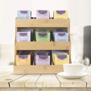 Keuken opslag thee suiker koffietassen rek houten zak houder kantoorvoorraad creamers doos voor thuis