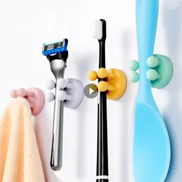 Keuken opslag tandenborstel haak gemakkelijk te gebruiken nagelvrije pasta wanden rek scheermessen ontwerp siliconen omhoog