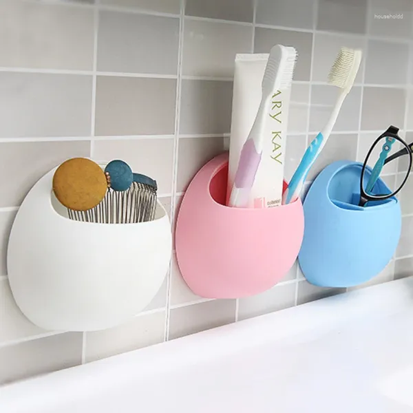 Almacenamiento de cocina, soporte para cepillos de dientes y pasta de dientes, organizador con ventosa de pared, estante para baño