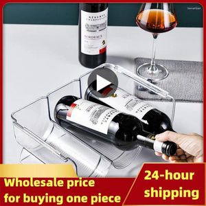 Keukenopslag transparant materiaal en drankrek Champagne Box Koelkast Organisator Universal Red Wine Display