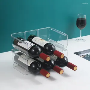 Keukenopslag transparant huisdier wijn wandflesje eetbalk handgreep display stapelbare koelkast