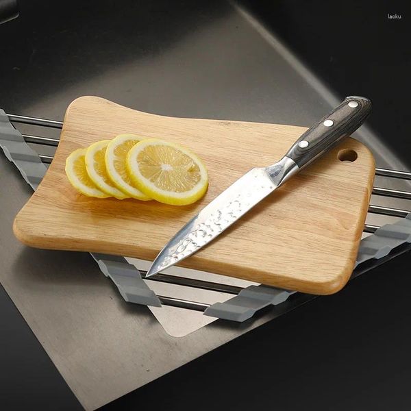 Estante de secado de platos triangular para almacenamiento de cocina, soporte de esponja enrollable para esquina del fregadero, escurridor plegable de acero inoxidable, organizador