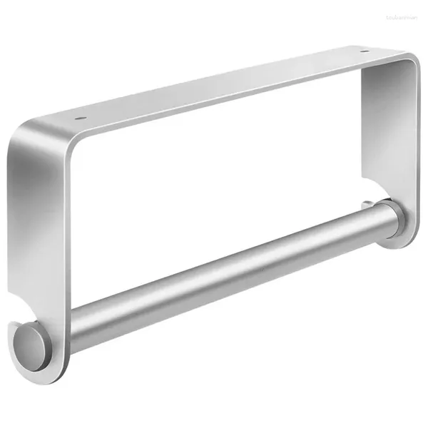 Almacenamiento de cocina debajo del gabinete soporte para papel de cocina estante de aluminio montado en la pared para baño e inodoro