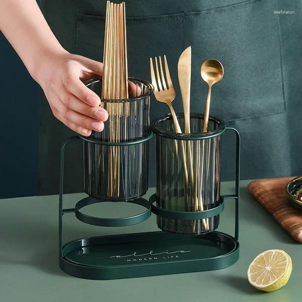 Organizador de almacenamiento de cocina Utensil Fatridería Caneta de estante de secado para cuchillos/horquillas/cucharas/palillos