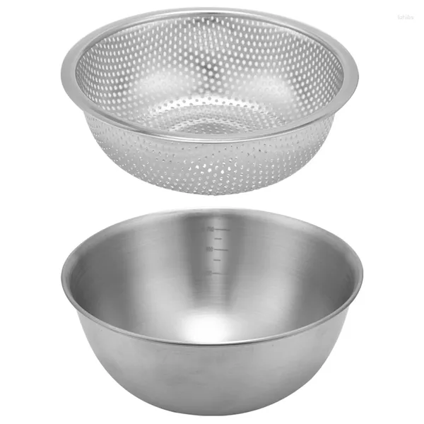 Cesta de drenaje para fregadero de verduras, almacenamiento de cocina, agua con fugas para el hogar, batidor de huevos, tazón para mezclar ensalada, acero inoxidable 304