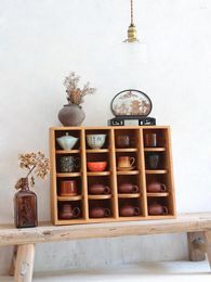 Keukenopslag vintage display cubby plank trapezoid cup rek voor theeset en koffiemokken