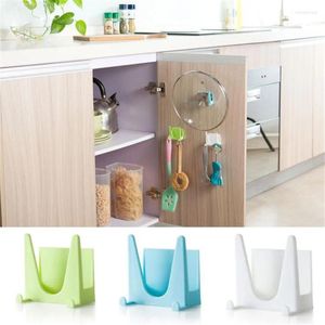 Keuken Opbergmuur Huishoudster Plastic Pot Pan Cover Shell Sucker Tool Beugel Organizer Rack Hanger Drop