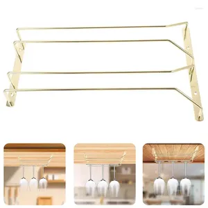 Soporte de pared para almacenamiento de cocina, soporte para copas de vino, colgador para debajo del armario, organizador de acero inoxidable, copas colgantes cómodas