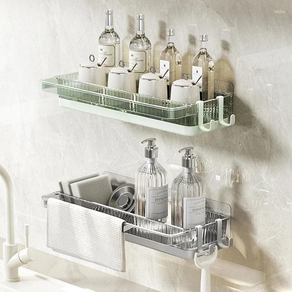 Cuisine Storage Mur Mur Masque Éponge Éponge Lavage à vaisselle Liquide Porte-serviette Organisateur de salle de bain Tapissions de toile de toilette étagère