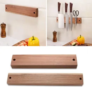Almacenamiento de cocina, portacuchillas de madera, organización, estante magnético montado en la pared, ahorro de espacio para utensilios con llave