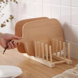 Rangement de cuisine, égouttoir à vaisselle en bois, supports pour Pot, support de couvercle, étagère organisateur, égouttoir en bois