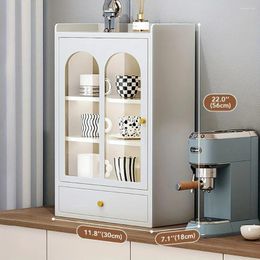 Armoire d'affichage en bois de rangement de cuisine buffet de bureau en métal avec porte et tiroir petit pour la maison ROO