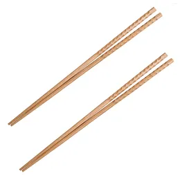 Keukenopslag Hout Lang Koken Eetstokjes Herbruikbaar: Houten Chop Sticks Chinees Japans Frituurgereedschap 2 Paar 42CM