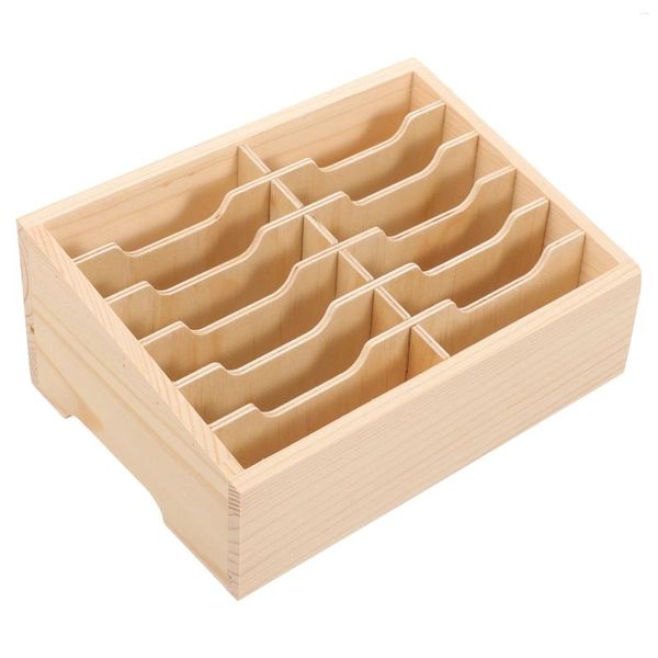 Boîte de rangement en bois pour cuisine, support de téléphone de bureau, organisateur de couverture d'approvisionnement pour la maison