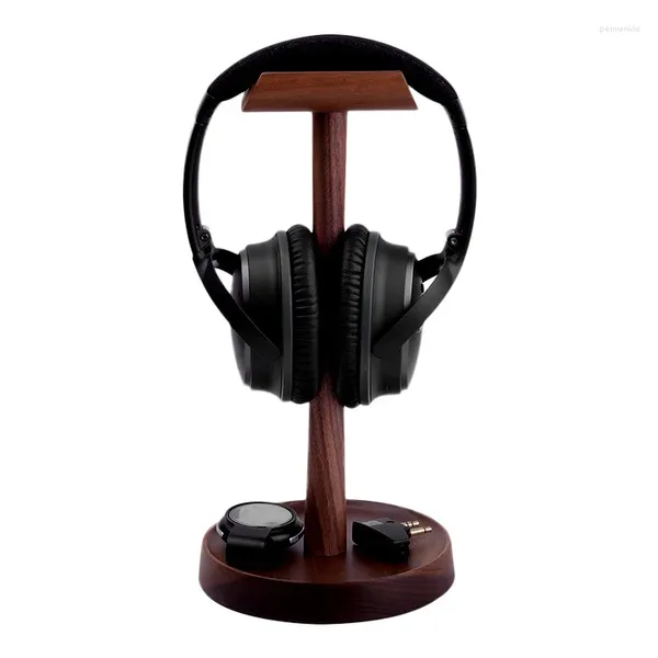 Almacenamiento de cocina, soporte multifuncional de madera para auriculares, soporte extraíble para auriculares, gancho para colgar, accesorios para auriculares para videojuegos