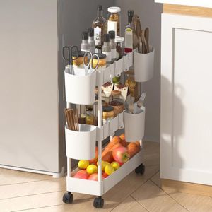 Cuisine Storage Worth Trolley Organisateur Snacks Snacks Racks avec roues Salle de salon multifonctionnel étagère mobile