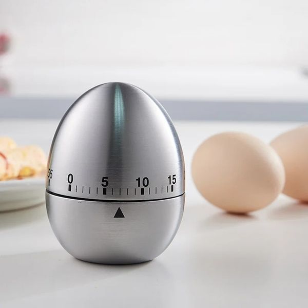 Suministros de cocina, reloj de huevo de acero inoxidable, cronómetro de cocina, alarma, reloj de cuenta atrás de 60 minutos, temporizador de cocina