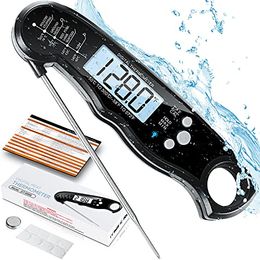 Keukenthermometer geschikt voor binnen bakken en buitenbarbecue kan de temperatuur LCD -scherm thermometer vouwen gemakkelijk te dragen lezen