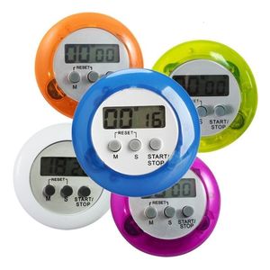 Keuken timers 100 stcs vijf soorten kleur cirkelvormige LCD digitale keuken countdown timer kookteller omgekeerde timer wekker magnetisch 230328