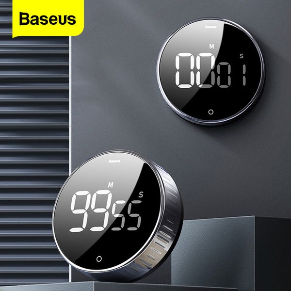Temporizadores de cocina Baseus LED Digital para cocinar ducha estudio cronómetro despertador magnético electrónico cuenta atrás tiempo 230217