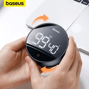 Kitchen Timers Baseus Magnetic Countdown Alarm Clock Kitchen Timer Manual Digital Timer Stand Desk Clock Cooking Timer Shower Study Stopwatch 230804