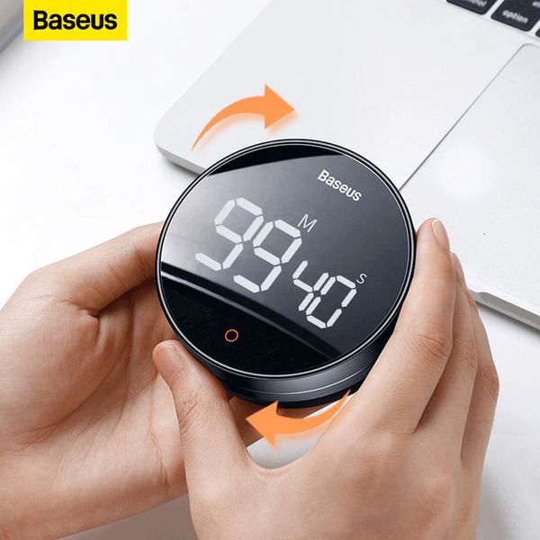 Minuteries de cuisine Baseus magnétique compte à rebours réveil manuel numérique support bureau cuisine douche étude chronomètre 230217