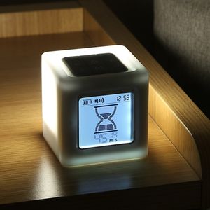 Temporizadores de cocina Cubo LED Cocina Aprendizaje Reloj de arena Luz nocturna brillante Cuenta regresiva Trabajo Ejercicio Gestión del tiempo Reloj 230217