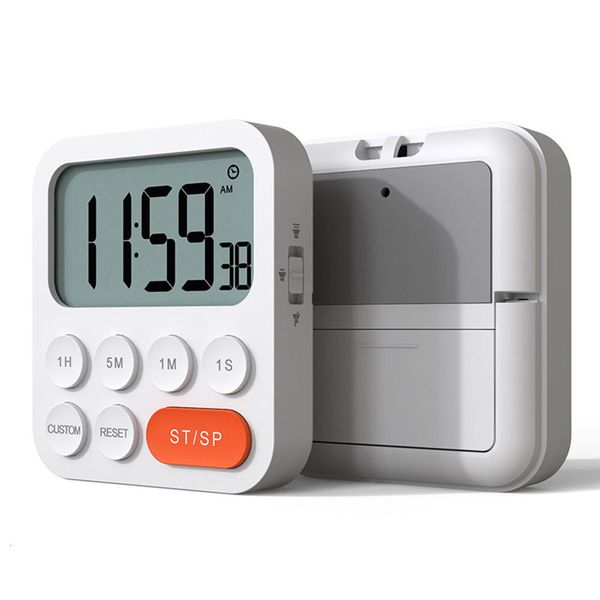 Temporizadores de cocina, herramienta de reloj despertador portátil ajustable de escritorio, cuenta atrás, temporizador Digital, pantalla LCD magnética para el hogar para niños ABS 230217