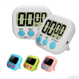 Minuteries de cuisine Mini minuterie numérique gros chiffres alarme forte support de support magnétique avec grand écran LCD pour la cuisson cuisson jeu de sport Dhgi5